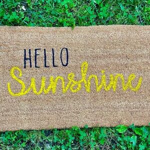 Hello sunshine front door mat